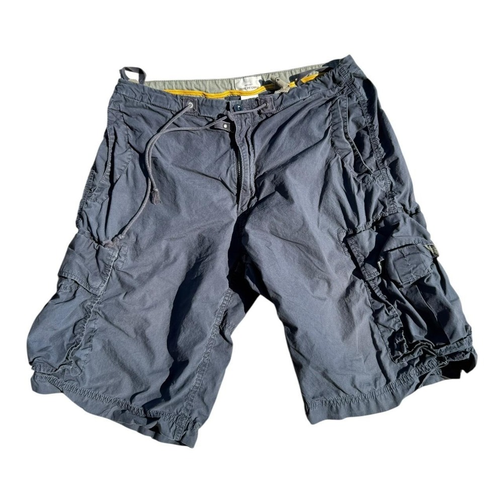Y2K GAP Loose Fit Cargo Shorts Baggy Blue Size M